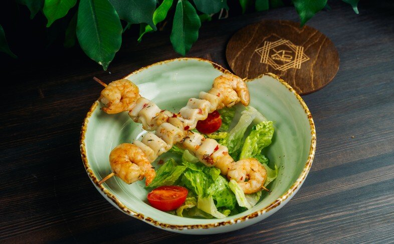 Шашлычки из морепродуктов