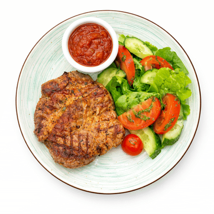 Стейк из свинины с мини-салатом, 250 г