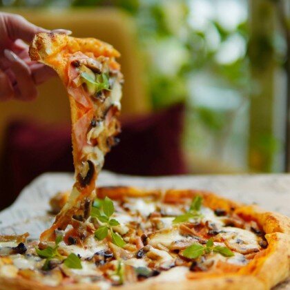 Пицца ветчина и грибы