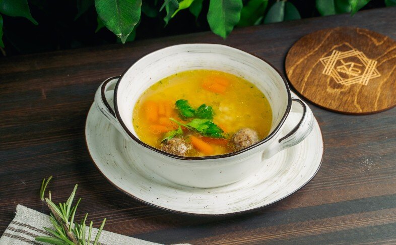 Суп с фрикадельками и птитимом