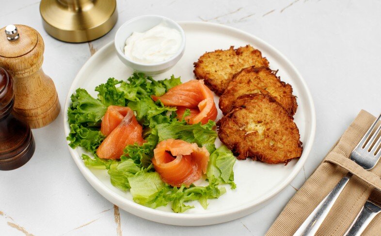 Драники с семгой