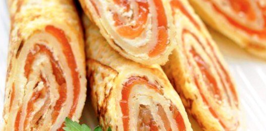 Блинчики с лососем