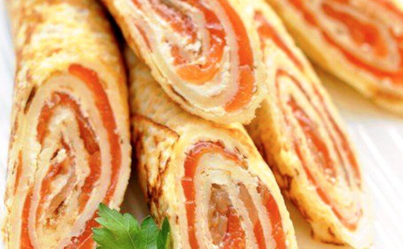 Блинчики с лососем