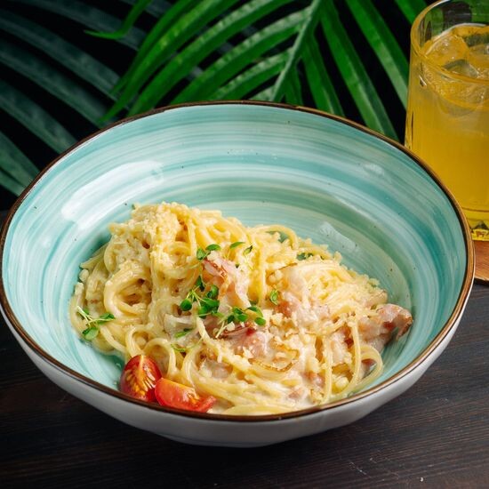 Карбонара со свиным беконом