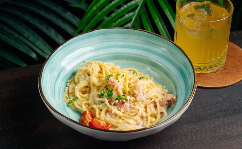 Карбонара со свиным беконом