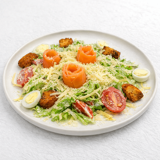 Салат «Цезарь с семгой»