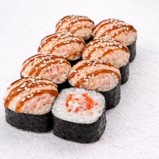 Запечённый ролл с крабом