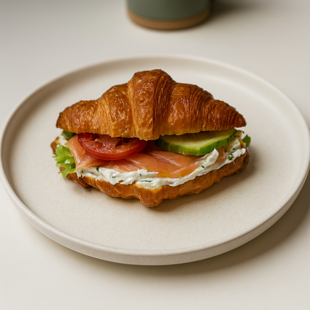 Круассан с лососем