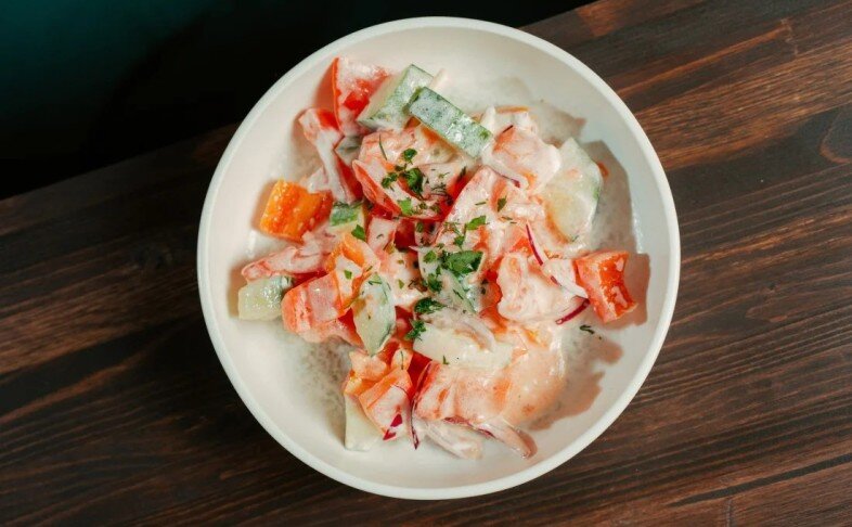 Овощной салат со сметаной