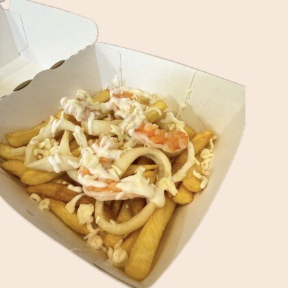 Роял фри с кольмаром и креветкой