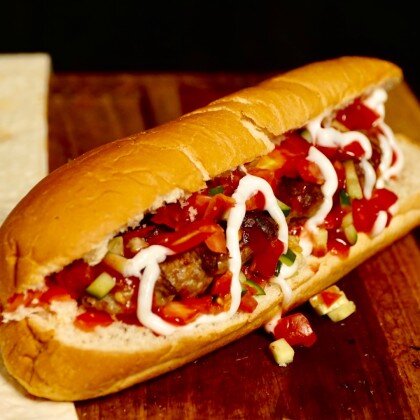 Хот-дог с шашлыком