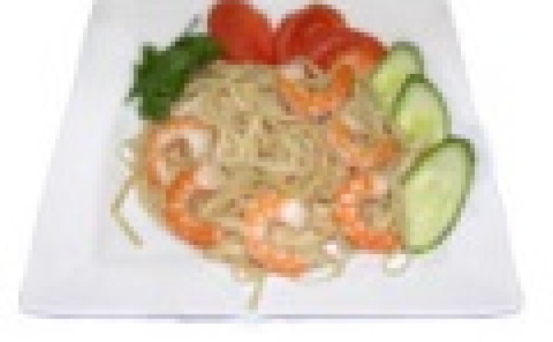 Лапша с креветками