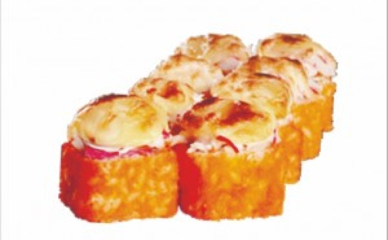 Запечённый ролл с лососем и сыром