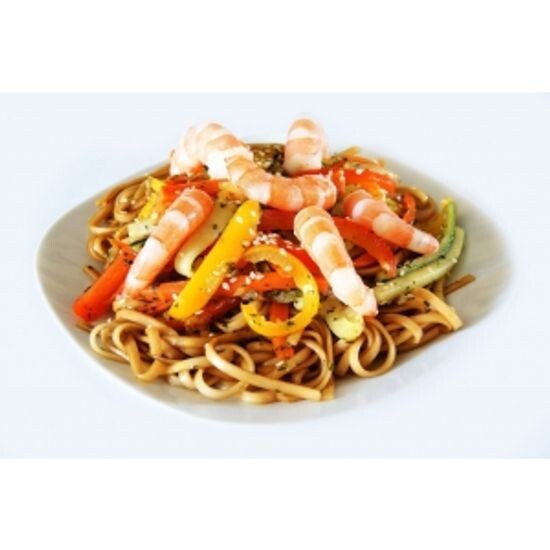 Лапша с креветками