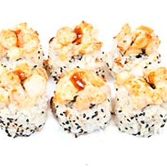 Запеченный ролл «Запеченная креветка+окунь»