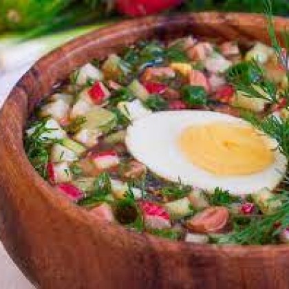 Окрошка на квасе (овощная)