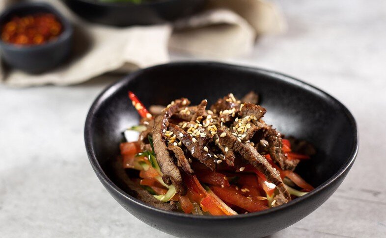 Салат "Восточный с мраморной говядиной"