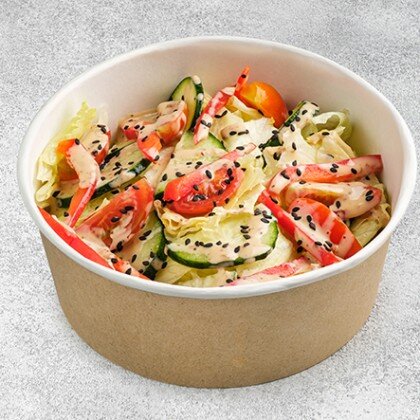 Салат овощной с ореховым соусом