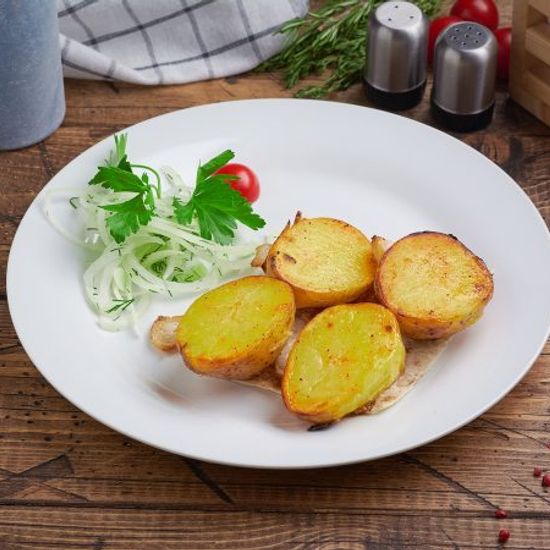 Картофель с курдюком на углях