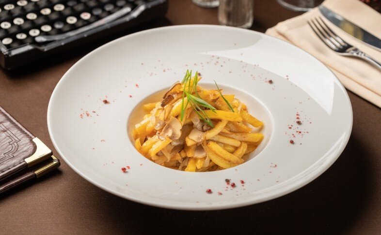 Картофель жареный с грибами