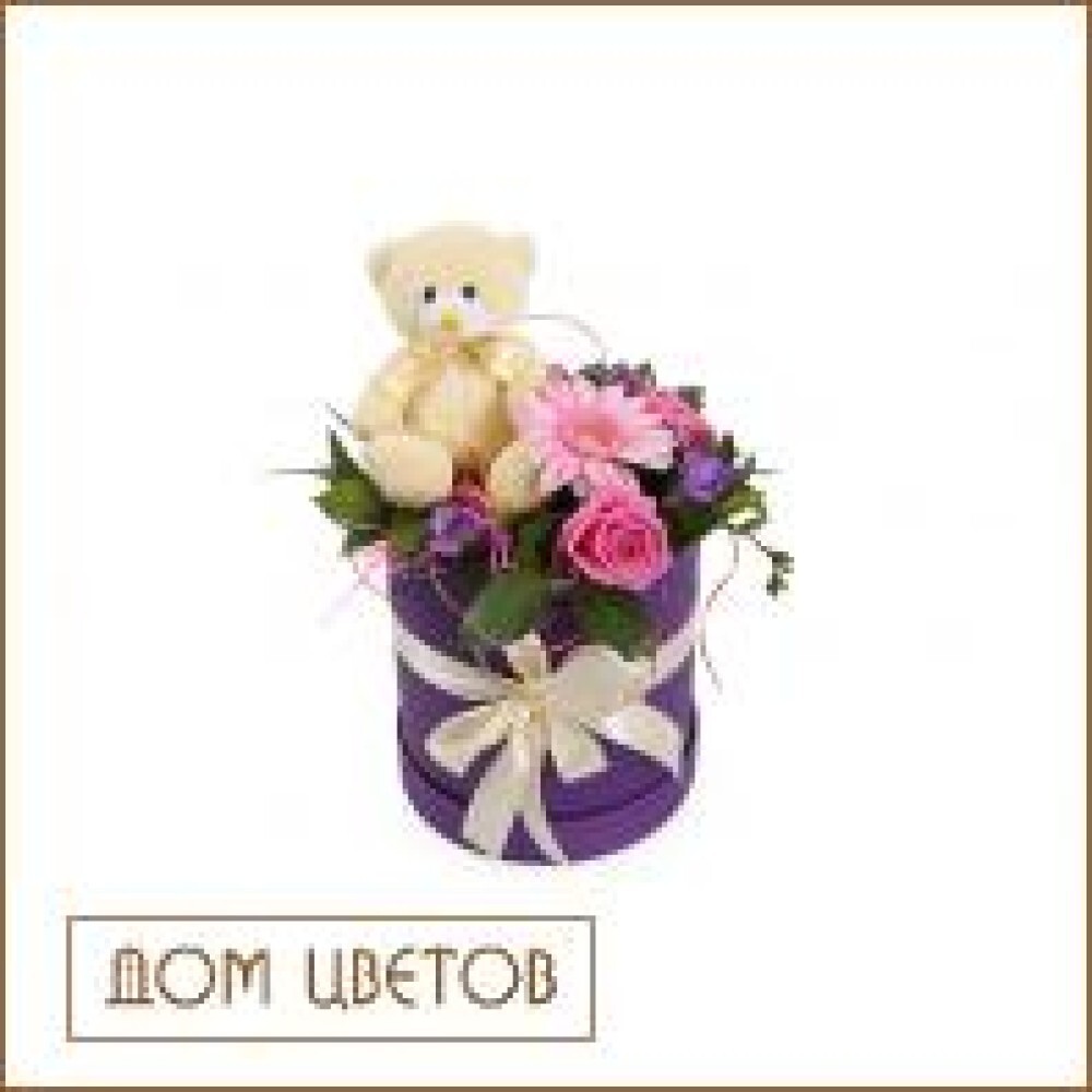 Букет в шляпной коробке «Обожаю тебя» art 561