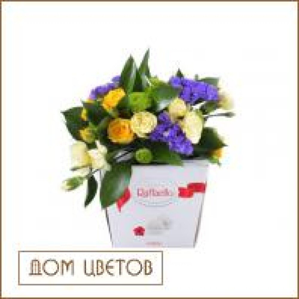 Коробка Рафаэлло с цветочной композицией art 598