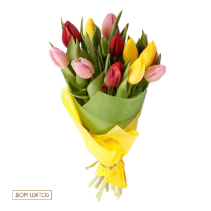 Букет  из тюльпанов микс «Весенний Привет» цвет на выбор, указывайте в комментариях