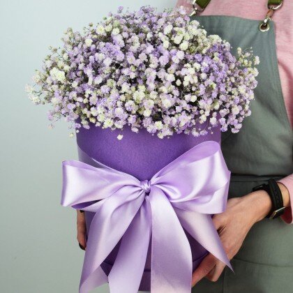 Букет с гипсофилой "Сиреневый туман"