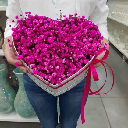 Композиция с гипсофилой "Розовый рай"