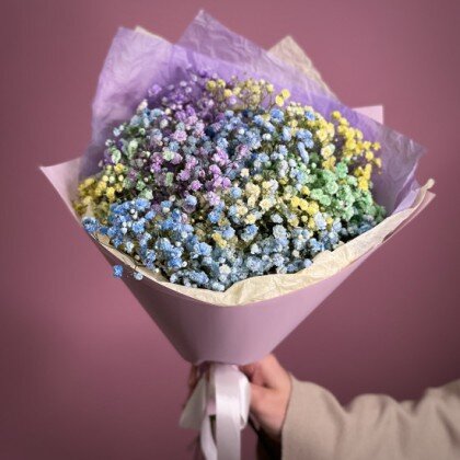 Букет с гипсофилой "Свежий бриз"