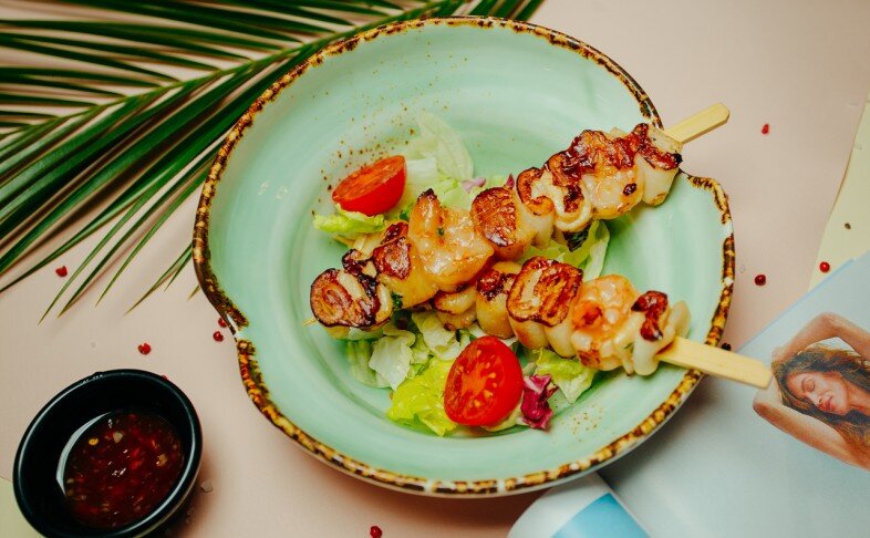 Шашлычки из морепродуктов