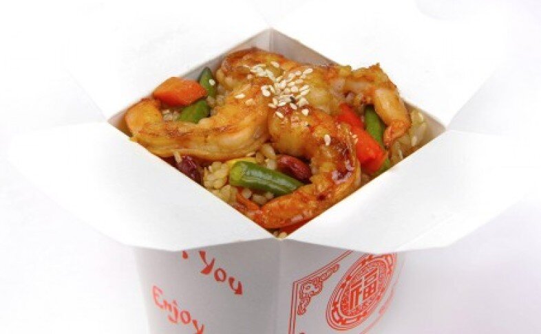 Вок с креветкой