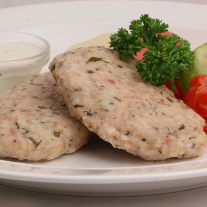 Биточек с зеленью (на пару)