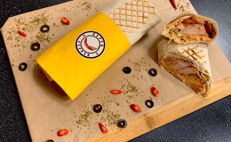 Шаурма «Цезарь» с креветками