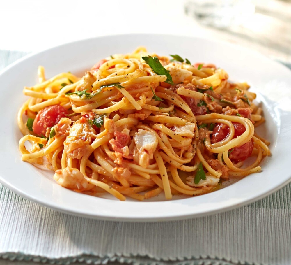 Спагетти с крабом