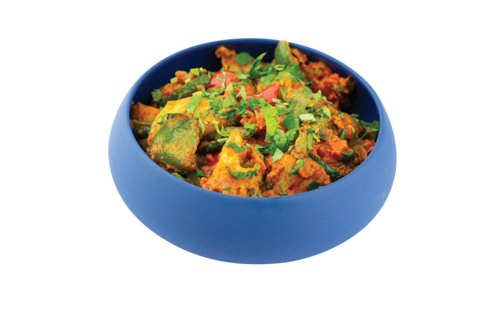 Mix duszonych warzyw z indyjskimi przyprawami