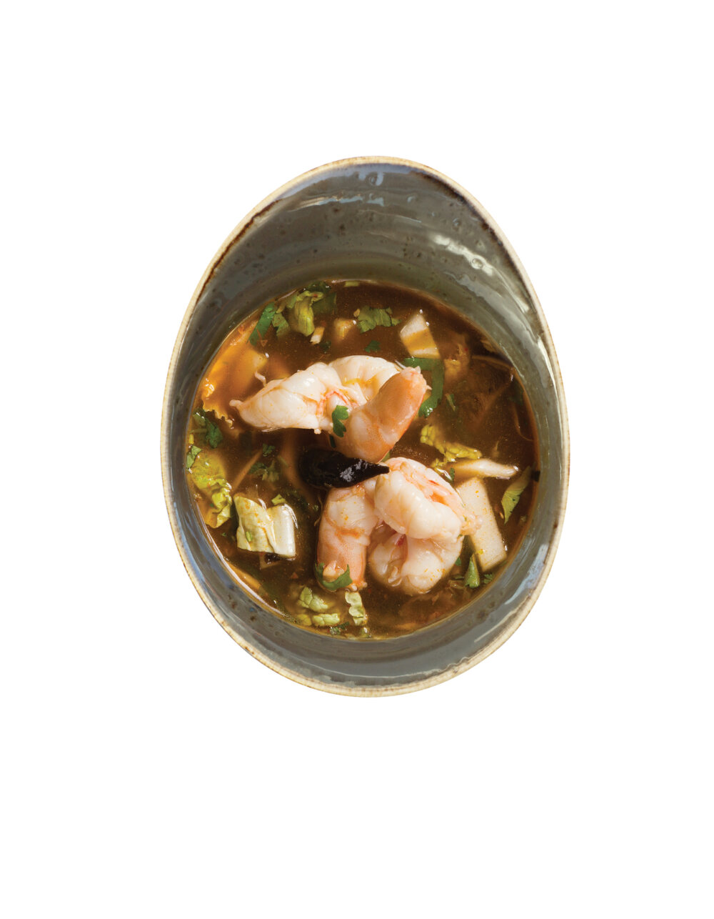Zupa Tom Yam z krewetkami tygrysimi
