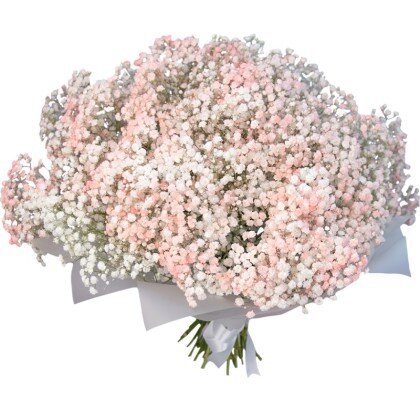 Букет с гипсофилой "Тёплые мгновения"
