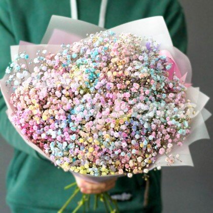 Букет с гипсофилой "Ласковый взгляд"