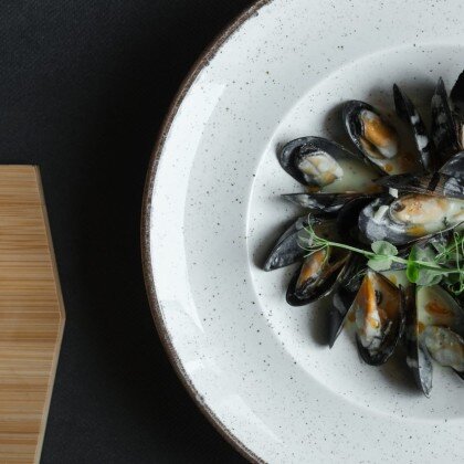 Соте из мидий в сливочном соусе