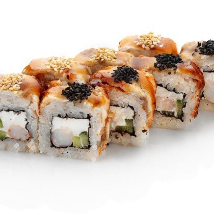 Ролл «Чёрный дракон» с крабом