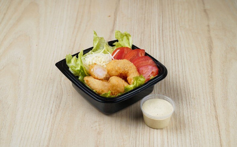 Салат Цезарь с креветками