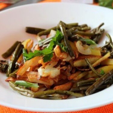 Жареный картофель с охотничьими колбасками