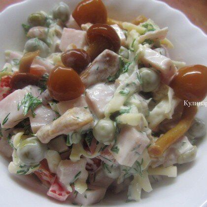 Салат «Курица-грибы»