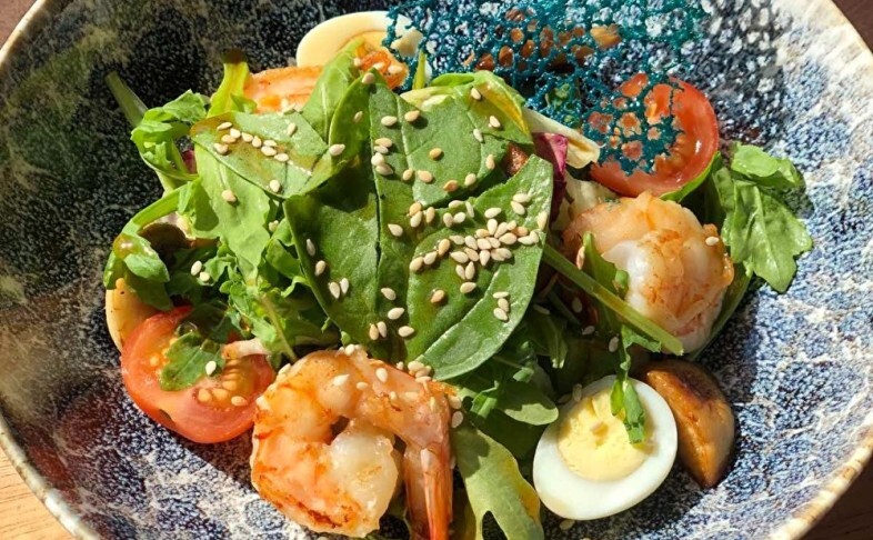 Креветки с шампиньонами