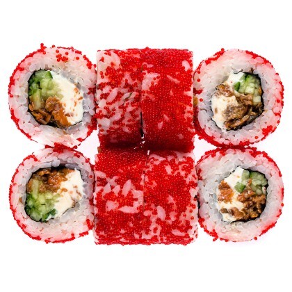 Ролл «Калифорния с угрем» и огурцом