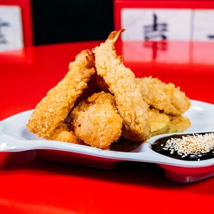 Темпура с креветками и овощами