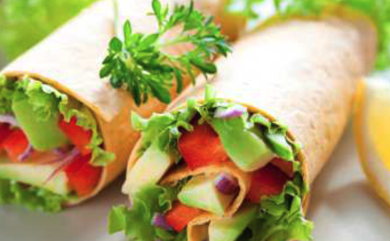 Шаурма из ветчины с жареными овощами