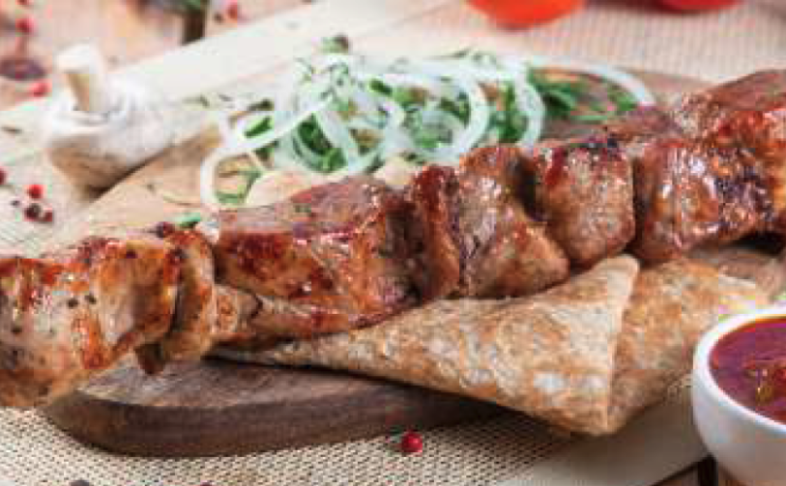 Шашлык из свинины в лаваше