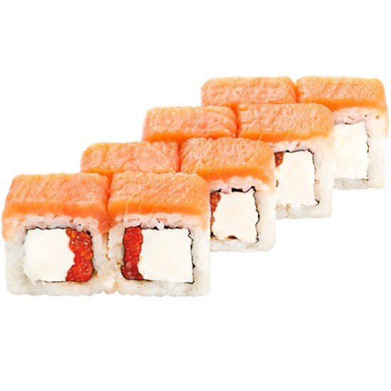 Ролл «Филадельфия» с лососевой икрой